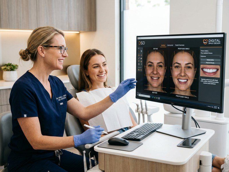Aesthetic smile designing and shade matching clinical setup